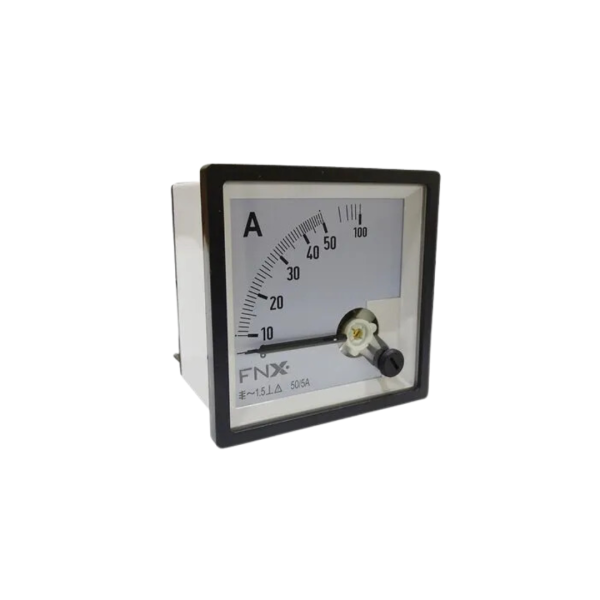 AMPERÍMETRO PANEL ANALÓGO  72*72 0-50 TRANSF.